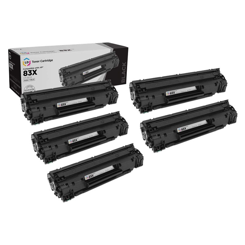 LD Products Compatible CF283X Replacement for 83X Toner Cartridge Black for use in HP LaserJet Pro M225dw M201dw, MFP M225dn, M201dw, MFP M225dn, MFP M225dw, M225nw (5-Pack) - Image 1